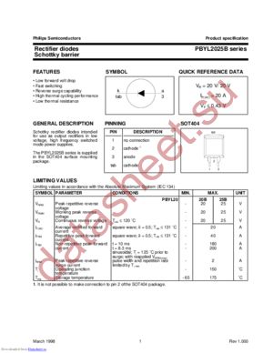 PBYL2025B datasheet  