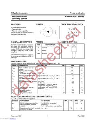 PBYR10100X datasheet  