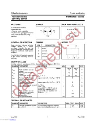 PBYR240 datasheet  