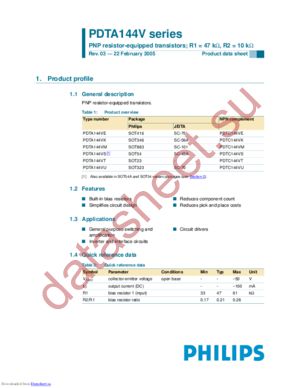 PDTA113ZT,215 datasheet  