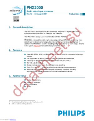 PNX2000HL datasheet  