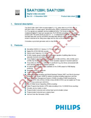 SAA7129H/V1,557 datasheet  