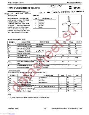 BFG65 datasheet  