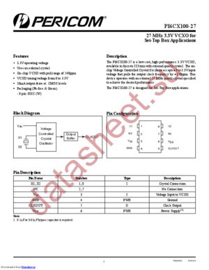 PI6CX100-27 datasheet  
