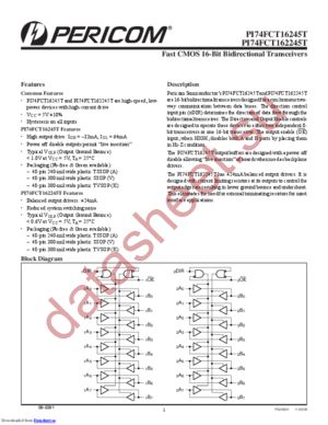 PI74FCT162245ATVEX datasheet  