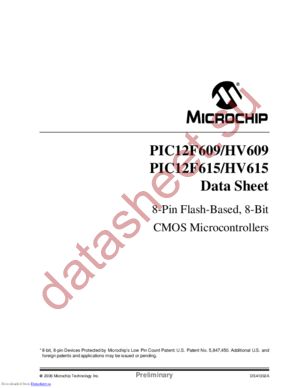 PIC12F609-I/PQTP datasheet  