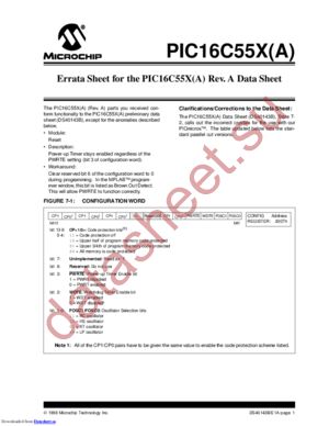 PIC16C554AT-20E/SS datasheet  