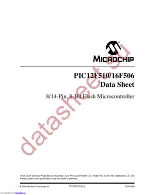 PIC12F510I/PT datasheet  