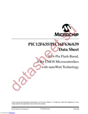 PIC12F635E/SSQTP datasheet  