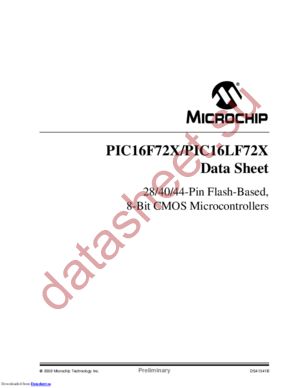 PIC16F722-I/SP datasheet  