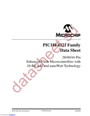 PIC18LF4321T-I/PT datasheet  