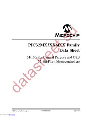 PIC32MX320F128L-80I/BG datasheet  