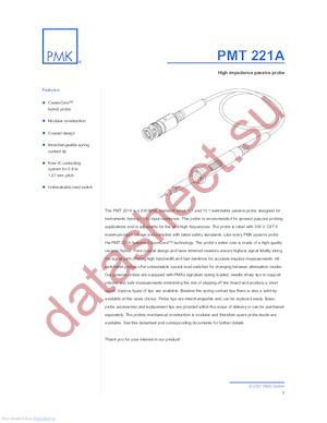 PMT221A datasheet  