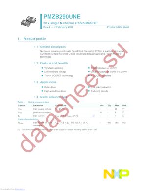 PMZB290UNE datasheet  