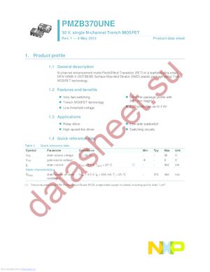 PMZB370UNE,315 datasheet  