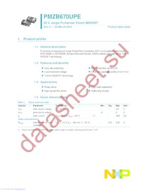 PMZB670UPE,315 datasheet  