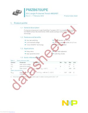 PMZB670UPE datasheet  