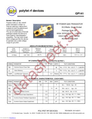 GP141 datasheet  