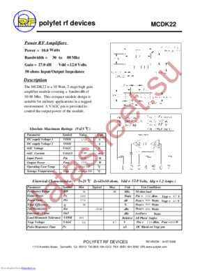 MCDK22 datasheet  