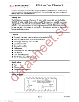 RX3140 datasheet  