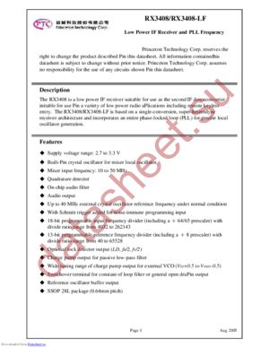 RX3408 datasheet  