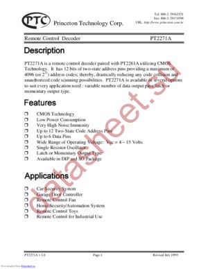 PT2271 datasheet  