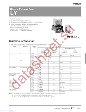 LY1-0 datasheet  