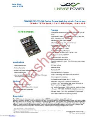 QRW025A0A1Z datasheet  