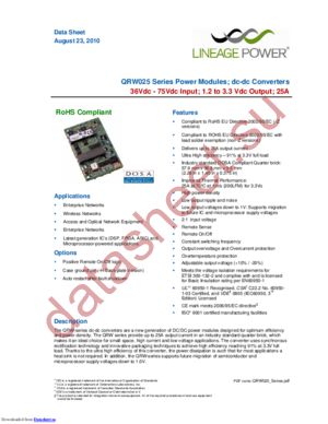 QRW025A0P1Z datasheet  