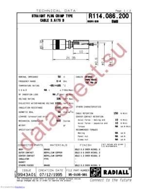 R114086200 datasheet  