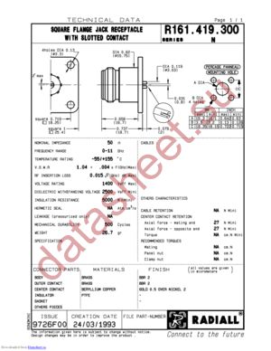 R161419300 datasheet  