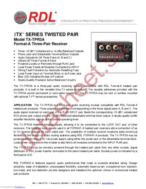TX-TPR3A datasheet  