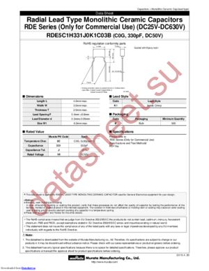 RDE5C1H331J0K1C03B datasheet  