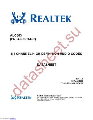 ALC663-GR datasheet  