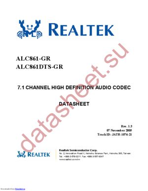 ALC861-GR datasheet  
