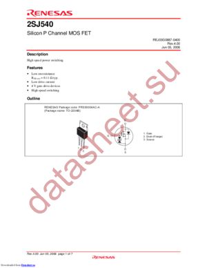 2SJ540-E datasheet  