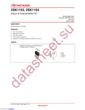 2SK1153-E datasheet  