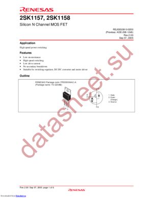 2SK1158-E datasheet  