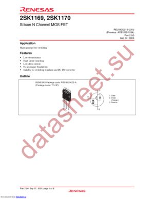 2SK1170-E datasheet  