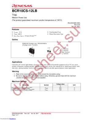 BCR10CS-12LB datasheet  