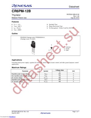 CR6PM-12B-A8 datasheet  