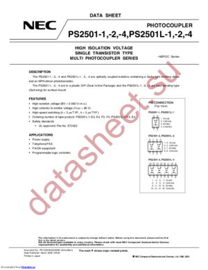 PS2501L-2-E3 datasheet  