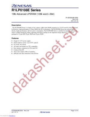 R1LP0108ESP-7SI#S0 datasheet  