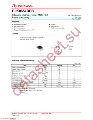 RJK1054DPB-00-J5 datasheet  