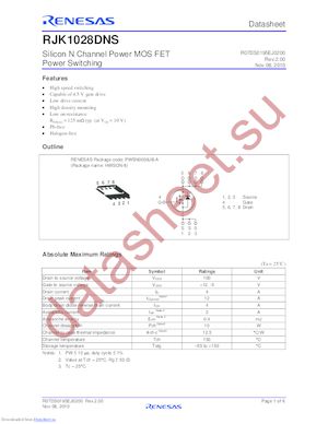 RJK1028DNS-00-J5 datasheet  