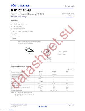 RJK1211DNS-00-J5 datasheet  