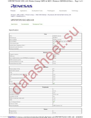 UPD70F3761GC-UEU-AX datasheet  