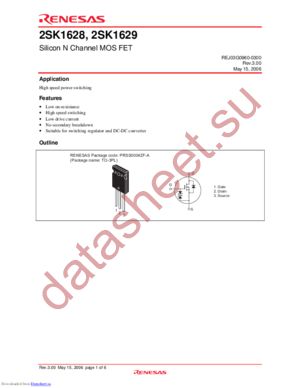 2SK1629-E datasheet  