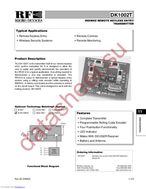 DK1002T datasheet  