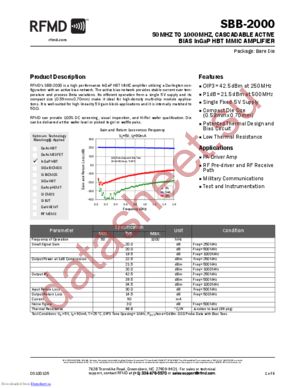 SBB-2000 datasheet  